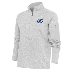 NHL Heather Gray Tampa Bay Lightning Antigua Women's Team Logo Fortune Quarter-Zip Jacket