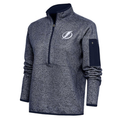 NHL Heather Navy Tampa Bay Lightning Antigua Women's Team Logo Fortune Quarter-Zip Jacket