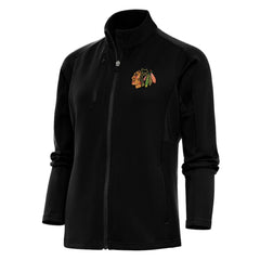 NHL Black Chicago Blackhawks Antigua Women's Team Logo Generation Full-Zip Jacket