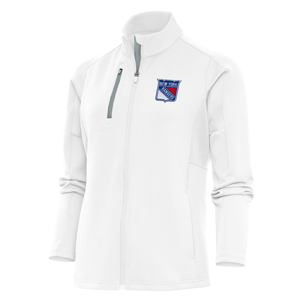 NHL White New York Rangers Antigua Women's Team Logo Generation Full-Zip Jacket