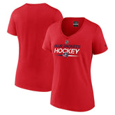 NHL Red Columbus Blue Jackets Fanatics Women's Authentic Pro Primary V-Neck T-Shirt