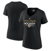 NHL Black Boston Bruins Fanatics Women's Authentic Pro V-Neck T-Shirt