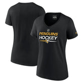 NHL Black Pittsburgh Penguins Fanatics Women's Authentic Pro V-Neck T-Shirt