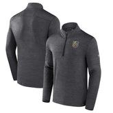 NHL Heather Charcoal Vegas Golden Knights Fanatics Authentic Pro Quarter-Zip Pullover Top