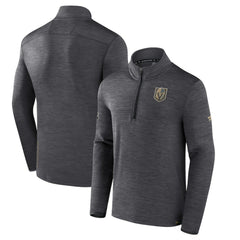 NHL Heather Charcoal Vegas Golden Knights Fanatics Authentic Pro Quarter-Zip Pullover Top