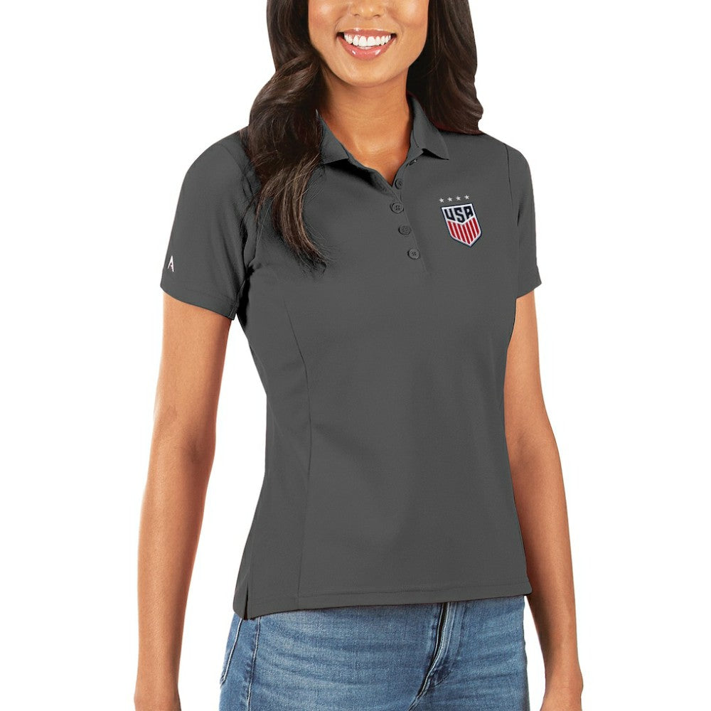 USWNT Antigua Women's Legacy Pique Polo - Gray
