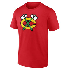 NHL Red Chicago Blackhawks Shoulder Patch Logo T-Shirt