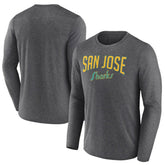 NHL Heather Charcoal San Jose Sharks Fanatics Special Edition 2.0 Scoring Chance Long Sleeve T-Shirt