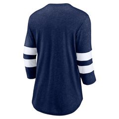 NHL Heather Deep Sea Blue Seattle Kraken Fanatics Women's Special Edition 2.0 Barn Burner 3/4 Sleeve T-Shirt
