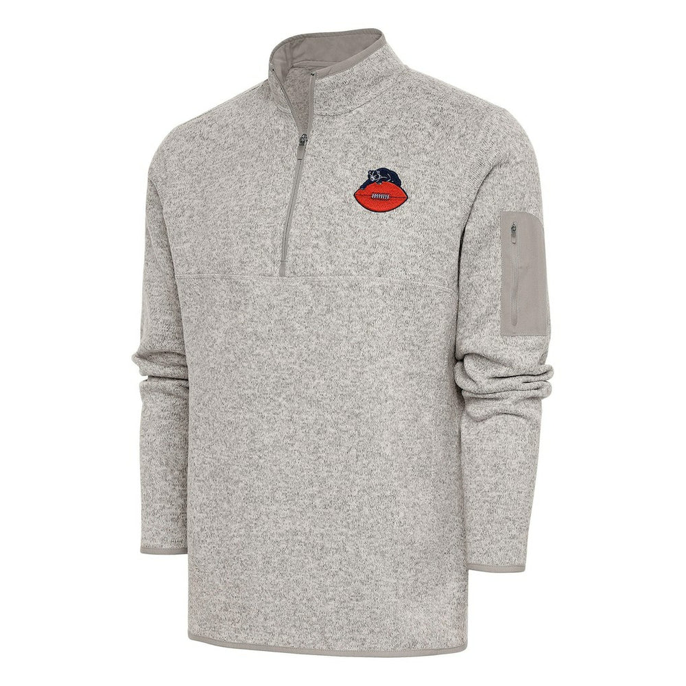 Antigua Throwback Fortune Quarter-Zip Pullover Jacket - Chicago Bears