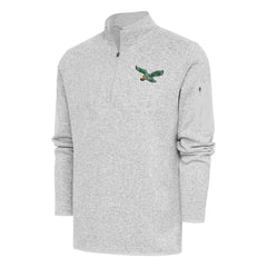Antigua Throwback Fortune Quarter-Zip Pullover Jacket - Philadelphia Eagles