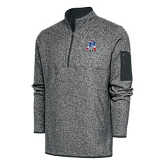 Antigua Throwback Fortune Quarter-Zip Pullover Jacket - New England Patriots