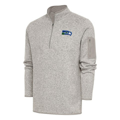 Antigua Throwback Fortune Quarter-Zip Pullover Jacket - Seattle Seahawks
