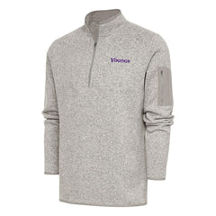 Antigua Throwback Fortune Quarter-Zip Pullover Jacket - Minnesota Vikings
