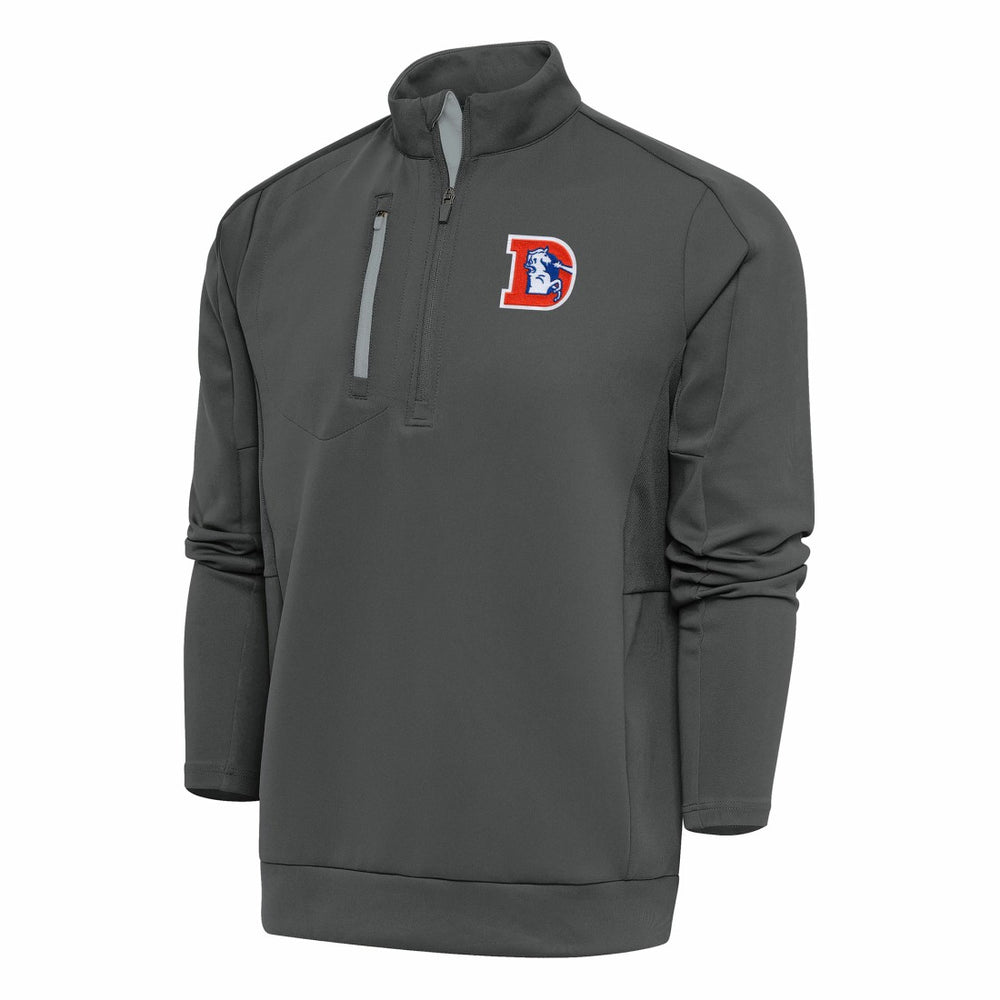 Antigua Team Logo Throwback Generation Quarter-Zip Pullover Top - Denver Broncos