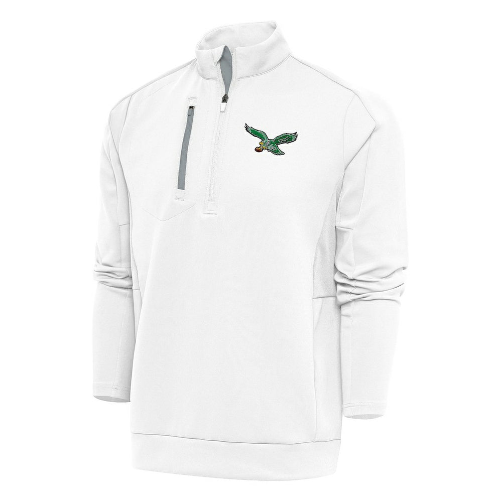 Antigua Team Logo Throwback Generation Quarter-Zip Pullover Top - Philadelphia Eagles