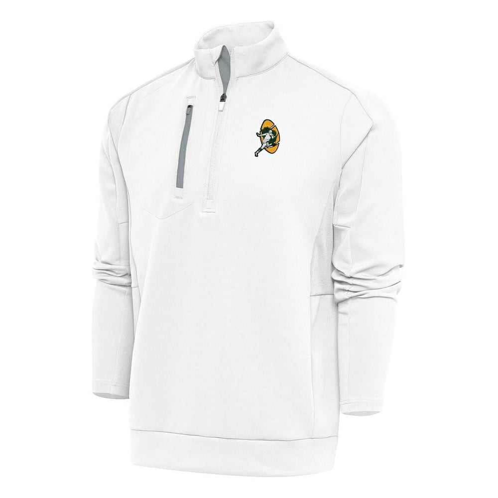 Antigua Team Logo Throwback Generation Quarter-Zip Pullover Top - Green Bay Packers