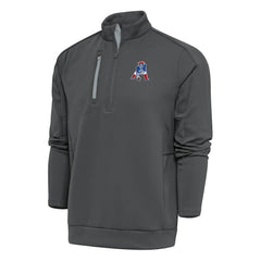 Antigua Team Logo Throwback Generation Quarter-Zip Pullover Top - New England Patriots
