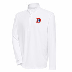 Antigua Team Logo Throwback Tribute Quarter-Zip Pullover Top - Denver Broncos