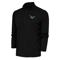 Antigua Team Logo Throwback Tribute Quarter-Zip Pullover Top - Philadelphia Eagles