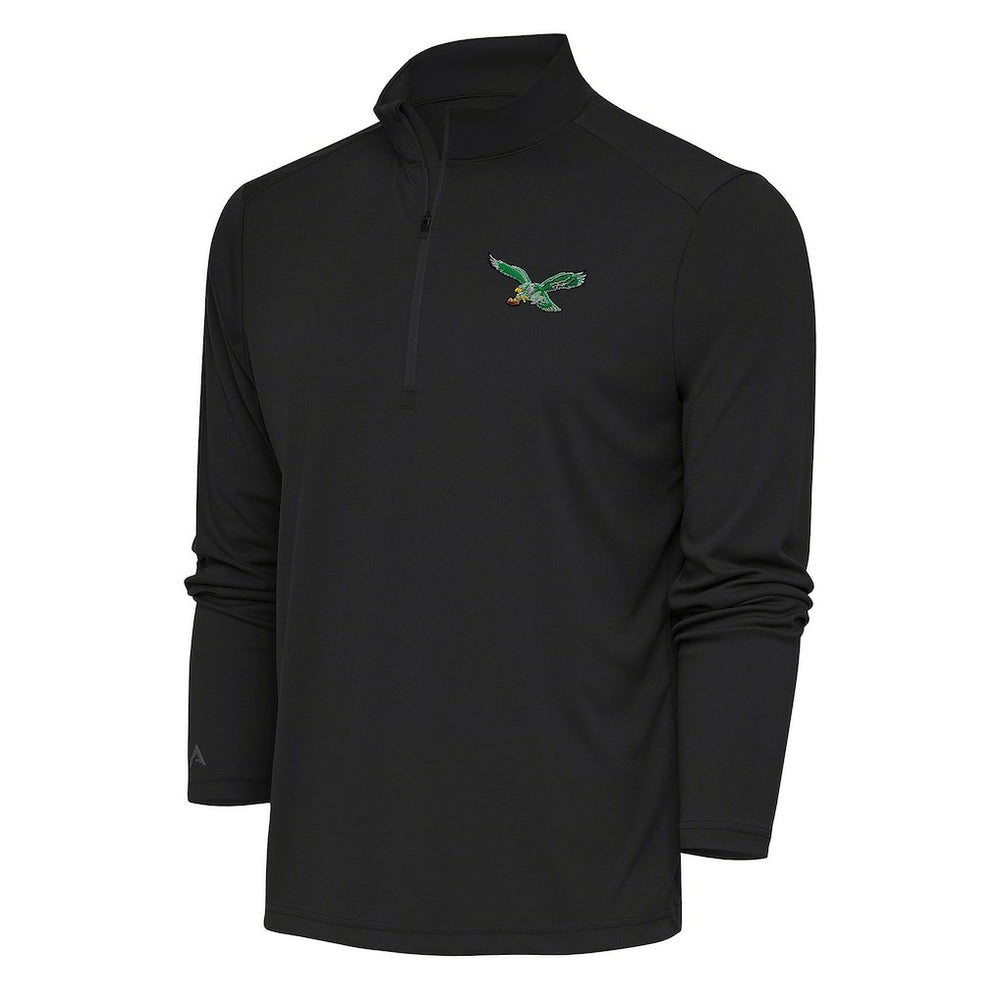 Antigua Team Logo Throwback Tribute Quarter-Zip Pullover Top - Philadelphia Eagles