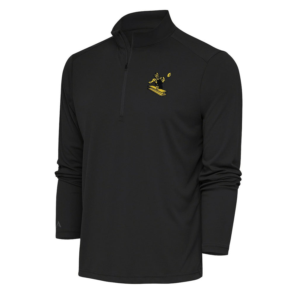 Antigua Team Logo Throwback Tribute Quarter-Zip Pullover Top - Pittsburgh Steelers