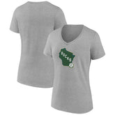 NBA Milwaukee Bucks Women's Alternate Logo V-Neck T-Shirt