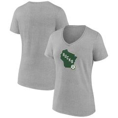 NBA Milwaukee Bucks Women's Alternate Logo V-Neck T-Shirt