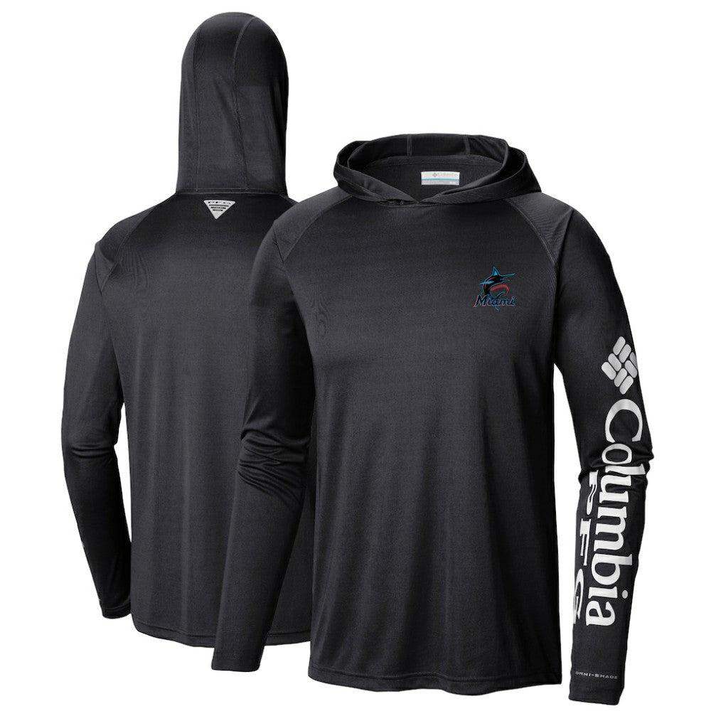 MLB Miami Marlins Columbia Terminal Tackle Long Sleeve Hoodie T-Shirt
