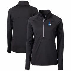 Cutter & Buck Women's Throwback Logo Adapt Eco Knit Stretch Recycled Half-Zip Pullover Top - Detroit Lions