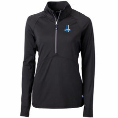 Cutter & Buck Women's Throwback Logo Adapt Eco Knit Stretch Recycled Half-Zip Pullover Top - Detroit Lions