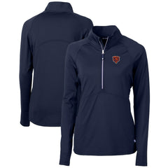 Cutter & Buck Women's Throwback Logo Adapt Eco Knit Stretch Recycled Half-Zip Pullover Top - Chicago Bears