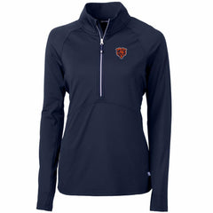 Cutter & Buck Women's Throwback Logo Adapt Eco Knit Stretch Recycled Half-Zip Pullover Top - Chicago Bears
