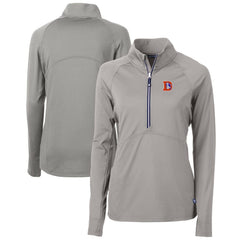 Cutter & Buck Women's Throwback Logo Adapt Eco Knit Stretch Recycled Half-Zip Pullover Top - Denver Broncos