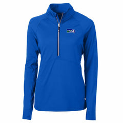 Cutter & Buck Women's Throwback Logo Adapt Eco Knit Stretch Recycled Half-Zip Pullover Top - Seattle Seahawks
