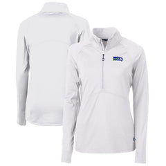 Cutter & Buck Women's Throwback Logo Adapt Eco Knit Stretch Recycled Half-Zip Pullover Top - Seattle Seahawks