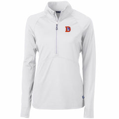 Cutter & Buck Women's Throwback Logo Adapt Eco Knit Stretch Recycled Half-Zip Pullover Top - Denver Broncos