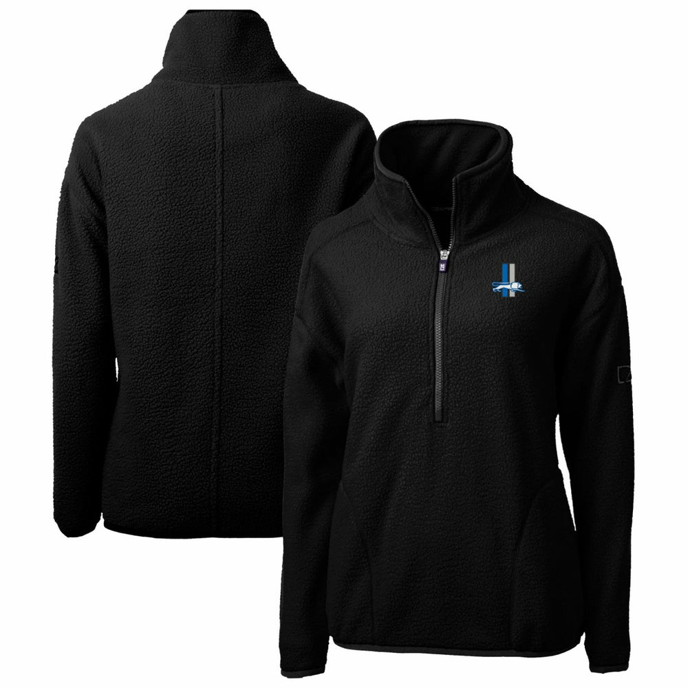 Cutter & Buck Women's Throwback Logo Cascade Eco Sherpa Fleece Half-Zip Pullover Jacket - Detroit Lions