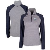 Cutter & Buck Women's Throwback Logo Forge Tonal Stripe Stretch Half-Zip Pullover Top - Los Angeles Chargers