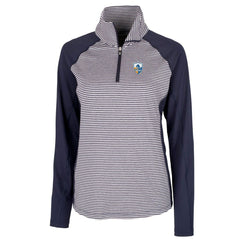 Cutter & Buck Women's Throwback Logo Forge Tonal Stripe Stretch Half-Zip Pullover Top - Los Angeles Chargers