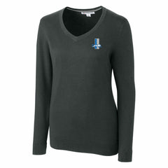 Cutter & Buck Women's Throwback Logo Lakemont Tri-Blend V-Neck Sweater - Detroit Lions