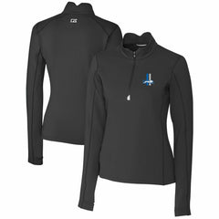 Cutter & Buck Women's Throwback Logo Traverse Stretch Quarter-Zip Pullover Top - Detroit Lions