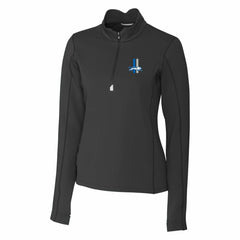 Cutter & Buck Women's Throwback Logo Traverse Stretch Quarter-Zip Pullover Top - Detroit Lions