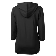 Cutter & Buck Women's Throwback Logo Virtue Eco Pique 3/4 Sleeve Half-Zip Pullover Hoodie - New York Jets