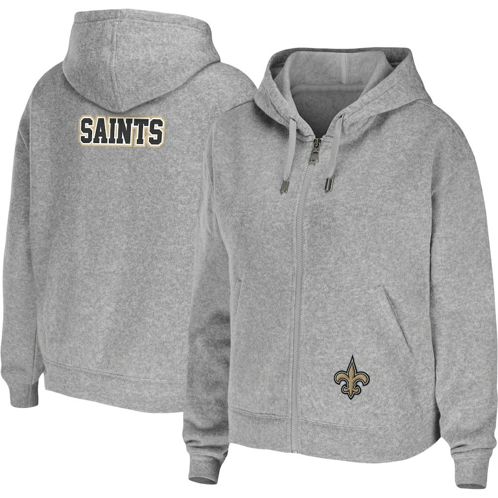 WEAR by Erin Andrews Women's Team Full-Zip Hoodie - New Orleans Saints