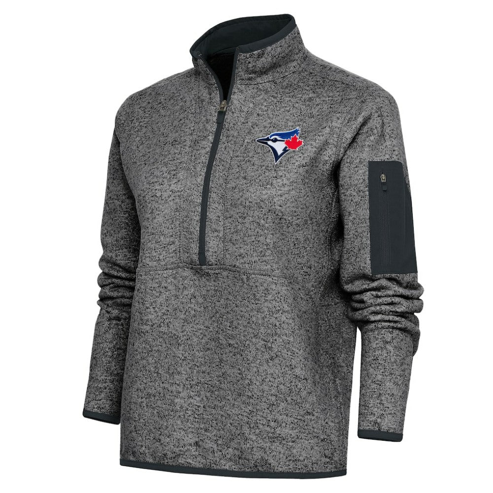 MLB Toronto Blue Jays Antigua Women's Logo Fortune Quarter-Zip Pullover Jacket
