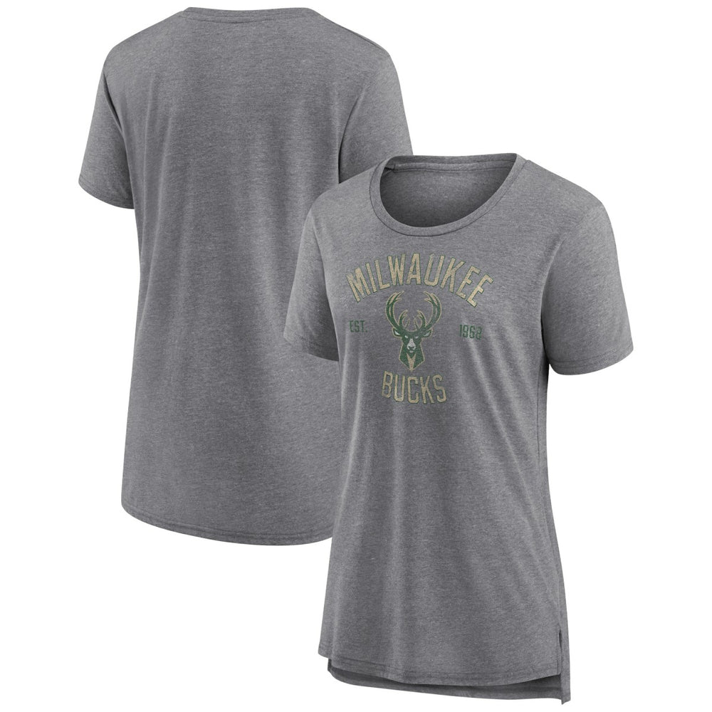 NBA Milwaukee Bucks Women's Heritage Tri-Blend T-Shirt