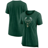 NBA Milwaukee Bucks Women's Gradient Logo Tri-Blend T-Shirt
