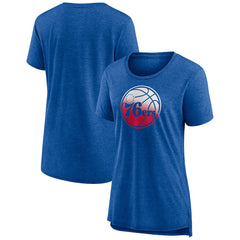 NBA Philadelphia 76ers Women's Gradient Logo Tri-Blend T-Shirt