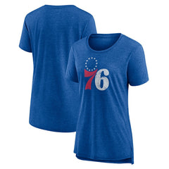 NBA Philadelphia 76ers Women's Distressed Logo Tri-Blend T-Shirt